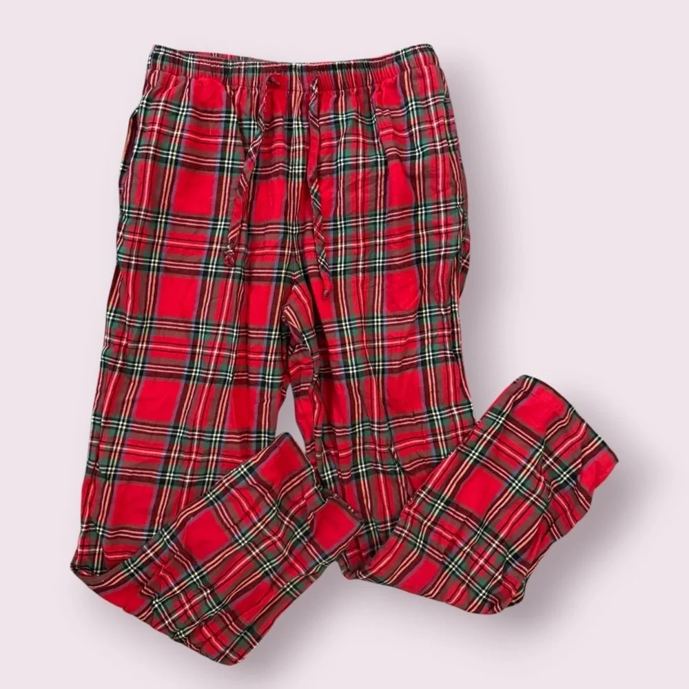 Holiday Lane Red Plaid Pajama Set Long Sleeve Sleepwear Size M